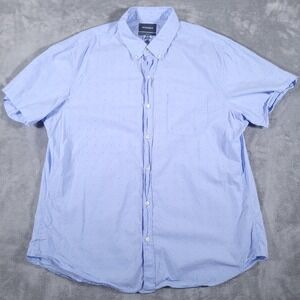 Bonobos Shirt Mens 2XL Blue Slim Fit Short Sleeve Button Down Dot Pattern Casual